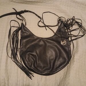 Michael Kors Leather Hobo Bag With Fringe